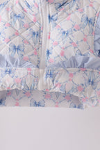 Sky floral bow ruffle vest