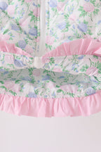 Pink floral ruffle vest