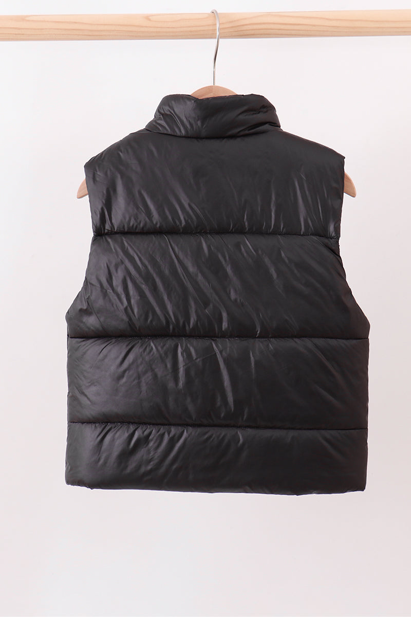 Black-mom&me puffer vest