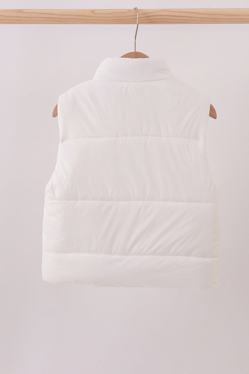 White-mom&me puffer vest