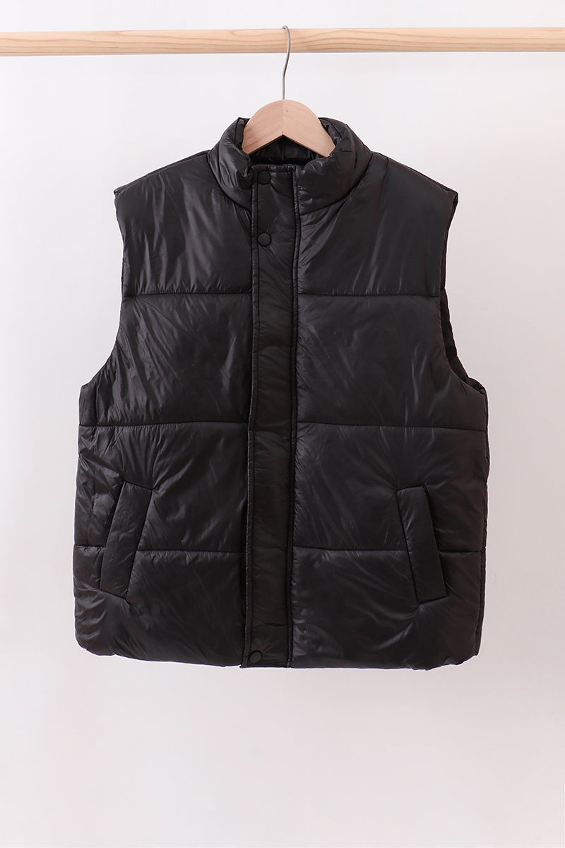 Black-mom&me puffer vest