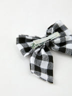 Winter Christmas Plaid Bow Hair Clip