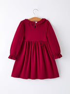 Christmas Smocking Embroidered Girls Dress with Green Plaid Bow