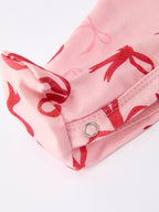 Bow Print Baby Girls Romper
