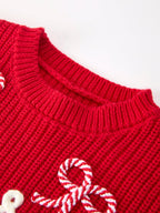 Christmas Candy Cane Merry Knit Baby Romper
