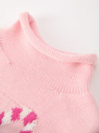 Christmas Candy Cane Bow Knit Baby Girls Romper