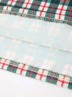 Baby Girl Christmas Plaid Embroidered Dress Wreath Collar