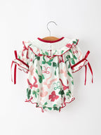 Christmas Baby Girls Holly Jolly Smocked Bubble Romper