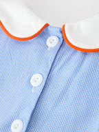 Fall Girls Plaid Pumpkin Appliqué Peter Pan Collar Dress