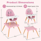 6-in-1 Convertible High Chair for Babies 6-36 Months