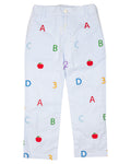 ABC 123 Embroidered Pants- FINAL SALE