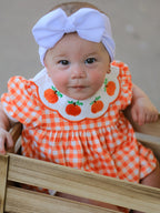 Thanksgiving Halloween Pumpkin Puff Sleeve Girls Bloomer Set