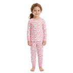 Long sleeves pink snowman top pants girls pajamas