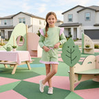 Flutter long sleeves light green top shorts girls outfits