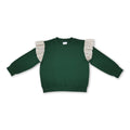 Long sleeves green cotton kids girls fall top