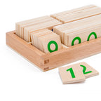 Wooden Montessori Number Cards - Counting and Place Value Math Teaching Aids for Preschool and Early Education