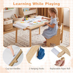 Kids Sensory Table Set with Adjustable Height and 2 Chairs