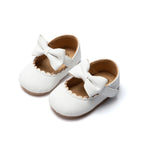 Baby Girl Bowknot First Walker Shoes - Anti-Slip Rubber Sole Dress & Crib Shoes