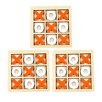 Montessori Wooden Tic-Tac-Toe (XO) Puzzle Board 9.8×9.8 cm (3.9×3.9 in) – Educational Brain Training Toy for Kids