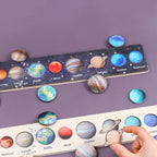Montessori Wooden Solar System Puzzle 8 Planets Educational Toy for Kids Earth and Sun Learning Gift
