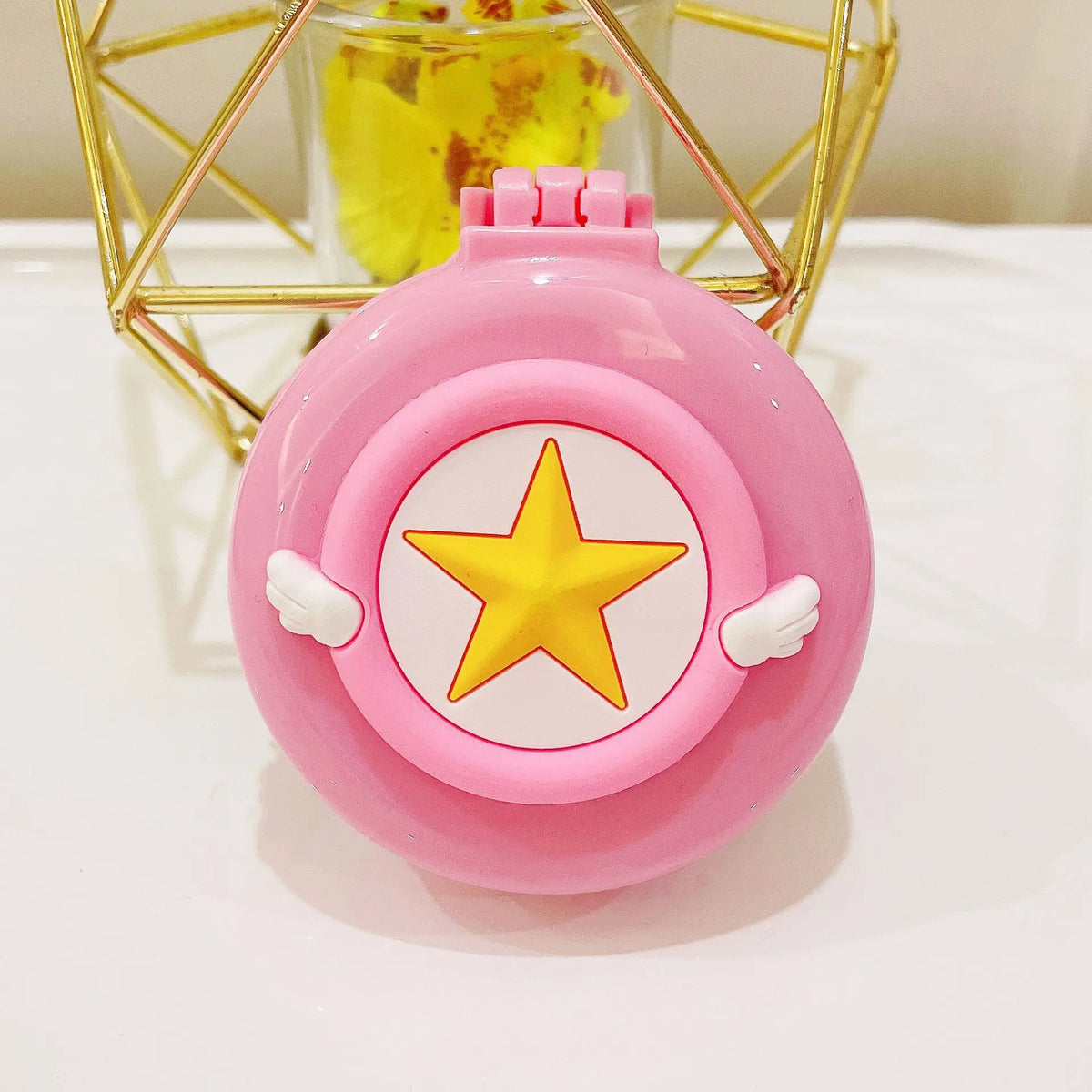 New Strawberry Hair Comb with Folding Mirror - Portable Traveling Massage Comb for Women & Girls - Hair Styling Accessories