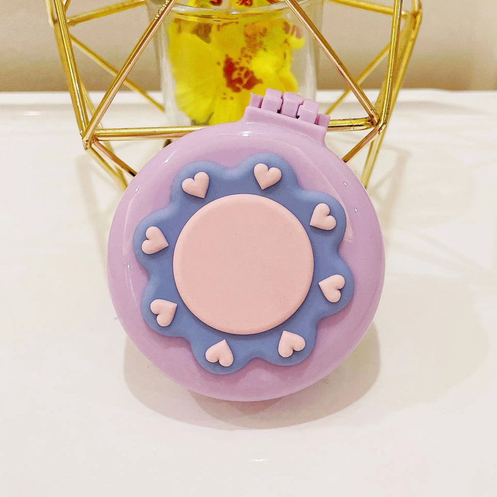 New Strawberry Hair Comb with Folding Mirror - Portable Traveling Massage Comb for Women & Girls - Hair Styling Accessories