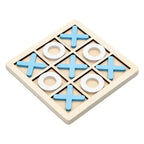 Montessori Wooden Tic-Tac-Toe (XO) Puzzle Board 9.8×9.8 cm (3.9×3.9 in) – Educational Brain Training Toy for Kids