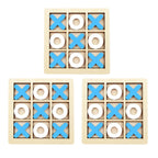 Montessori Wooden Tic-Tac-Toe (XO) Puzzle Board 9.8×9.8 cm (3.9×3.9 in) – Educational Brain Training Toy for Kids