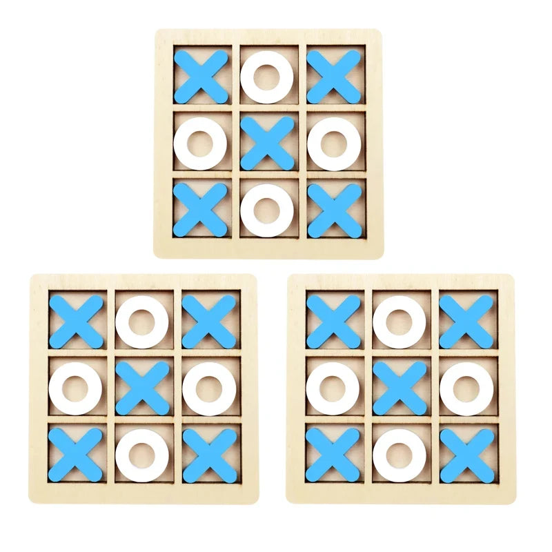 Montessori Wooden Tic-Tac-Toe (XO) Puzzle Board 9.8×9.8 cm (3.9×3.9 in) – Educational Brain Training Toy for Kids