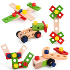 Montessori Wooden & Plastic Kids Toolbox Set - Educational DIY Carpenter Pretend Play Tool Kit for Children