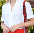 Georgia Bulldogs Red Beaded Purse Strap | UGA Game Day Bag Strap