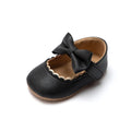 Baby Girl Bowknot First Walker Shoes - Anti-Slip Rubber Sole Dress & Crib Shoes