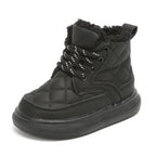 Kids Winter Plush Ankle Boots for Boys & Girls – Warm Zip Casual Boots, Sizes 21–30 (13–18 cm / 5.1–7.1 in)