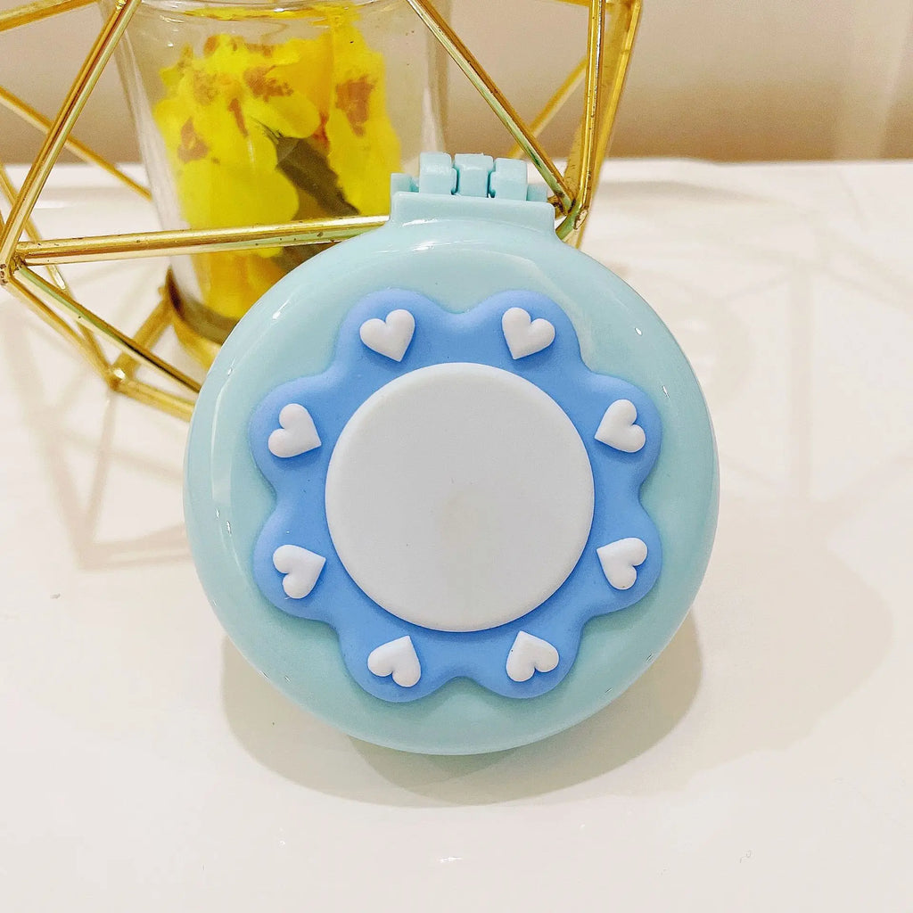 New Strawberry Hair Comb with Folding Mirror - Portable Traveling Massage Comb for Women & Girls - Hair Styling Accessories