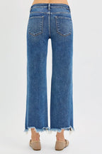 RISEN Full Size Mid Rise Crop Straight Jeans Plus Size
