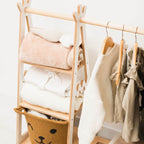 Wooden children's clothing rack