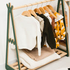 Wooden children's clothing rack